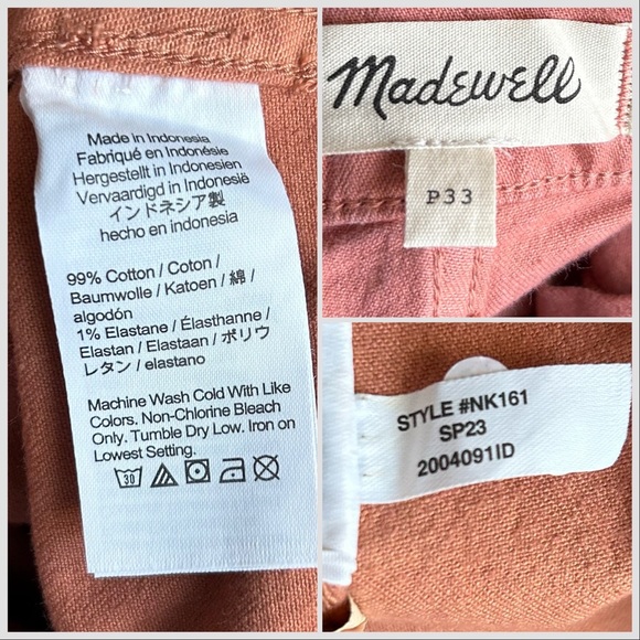 Madewell Emmett 2.0 Wide-Leg Crop Pants NK161 Pink Dried Rose Sz 33P - Picture 13 of 15